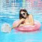 8 Pack Inflatable Glitters Pool Float Beach Balls Set 35 Inch Large Swim Ring Flotation Pool Floats Toy Inflatable Transparent Inner Tube Confetti Beach Balls for Swimming Pool, Beach